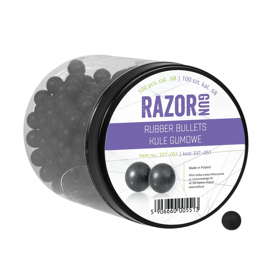 RazorGun Rubber balls cal .68 for HDX/HDS/PS-300 - 100 pieces