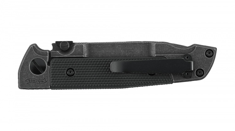 Walther Q5 folding knife Steel Frame Folder Blackwash Serrated