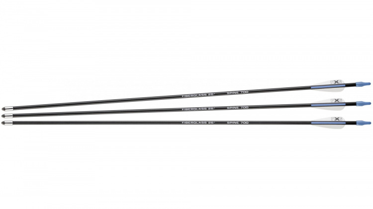 NXG Setas de fibra de vidro da juventude 26" Spine 700 - 3 peças.