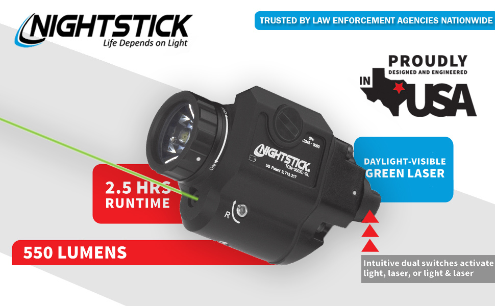 Nightstick Combinazione laser e luce compatta TCM-550XL-GL - BK