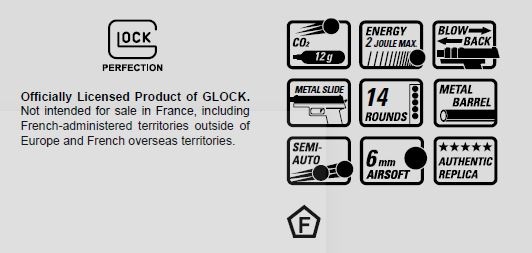 GLOCK G17 Gen 5 CO2 GBB – 2,0 dżuli