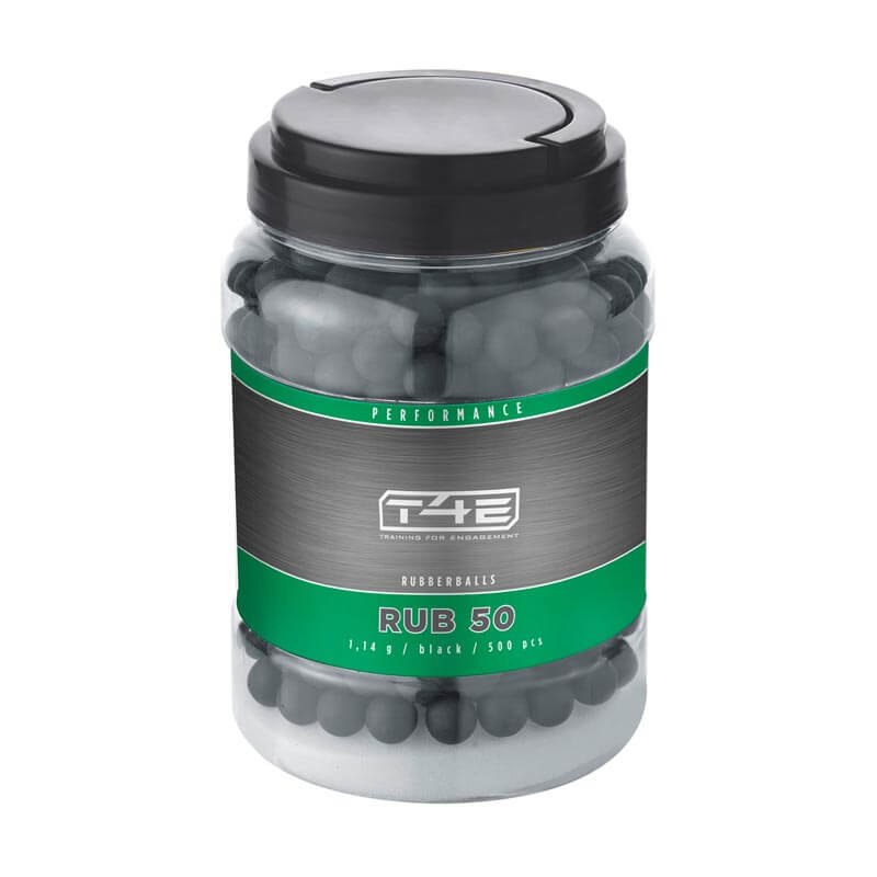 Umarex T4E Performance RUB 50 Bolas de borracha preta 1,14 g - Cal. 50 - 500 peças