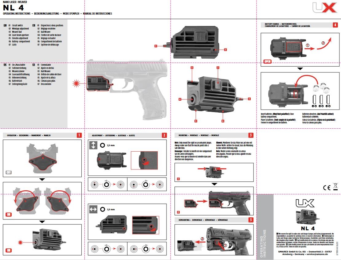 Umarex NL 4 Nano Laser do szyn Picatinny 22 mm