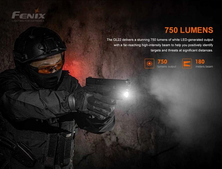 Fenix Lampe d'arme tactique GL22 avec laser rouge et strop