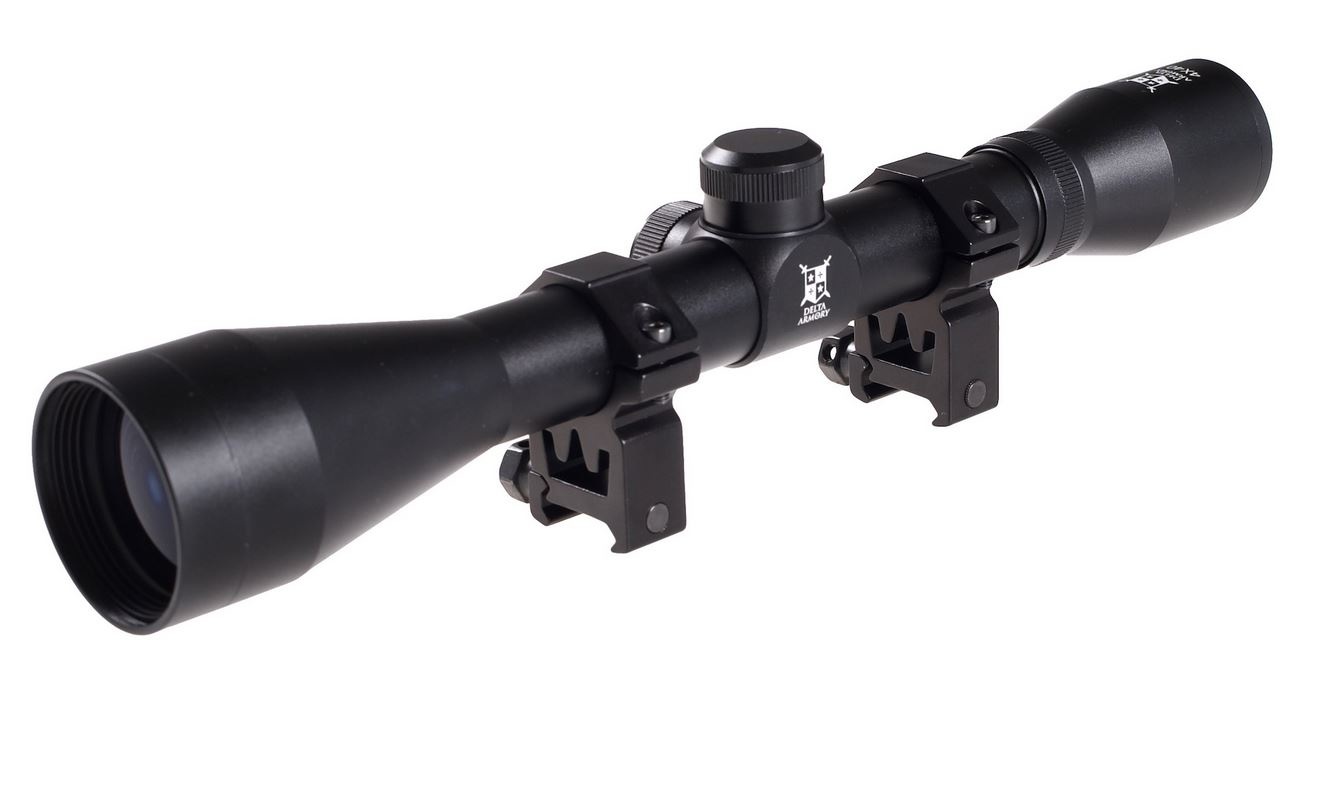 Delta Armory 3-9x40 scope with mounting rings - BK