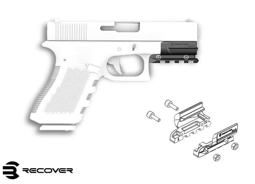 Recover Tactical Adaptador Picatinny sobre riel Glock