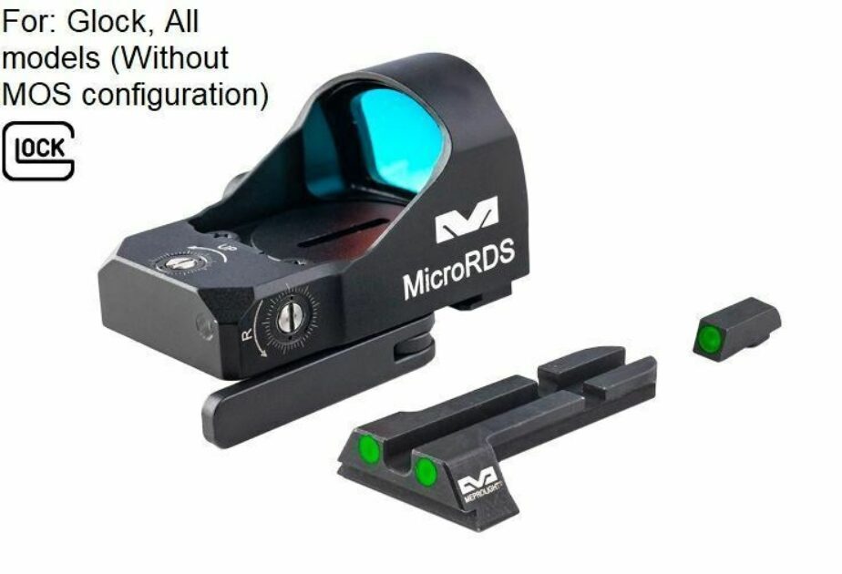 MeproLight Glock microRDS with QD adapter and Backup TruDot