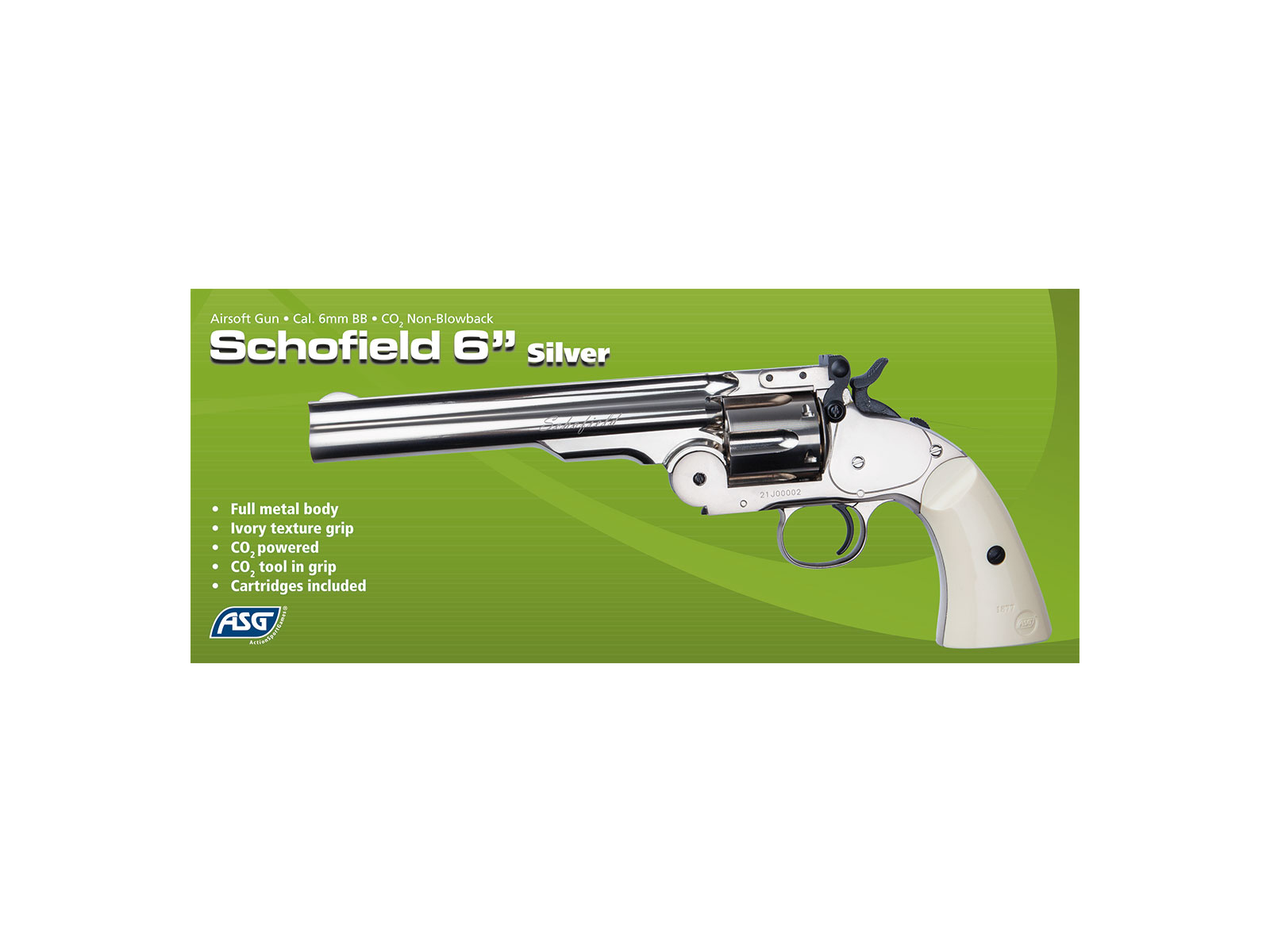 ASG 6 inch Schofield Co2 revolver 2.0 joules - silver