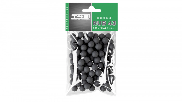 Umarex T4E Performance RUB 43 Rubberballs Balles en caoutchouc dur - Cal.43 - 100 pièces