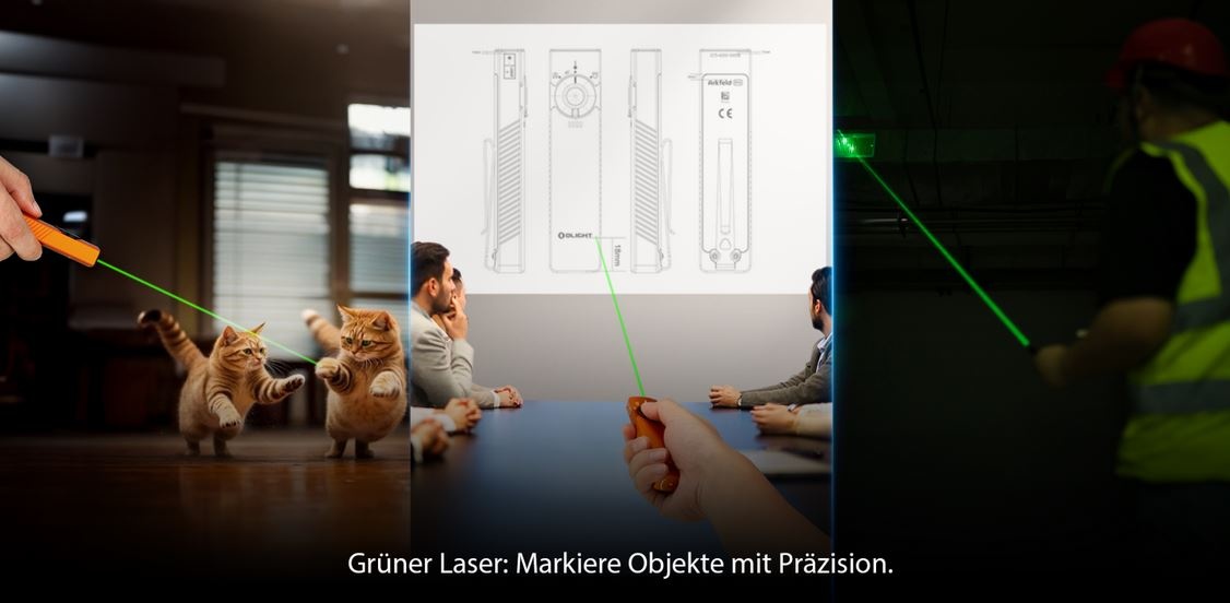 OLight Lampe de poche Arkfeld Pro EDC avec lumière UV, laser et lumière blanche