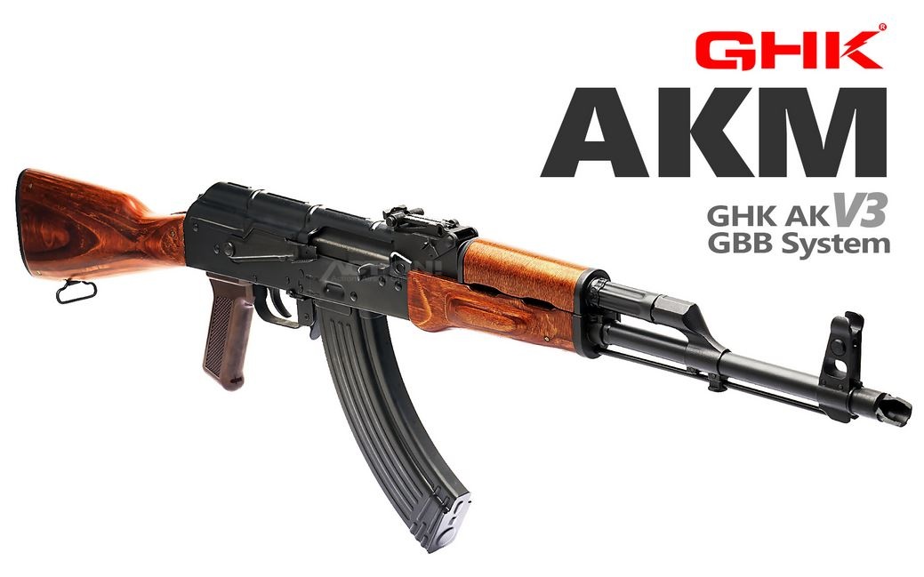 GHK AKM V2 GBBR 1.34 Joules - Real wood