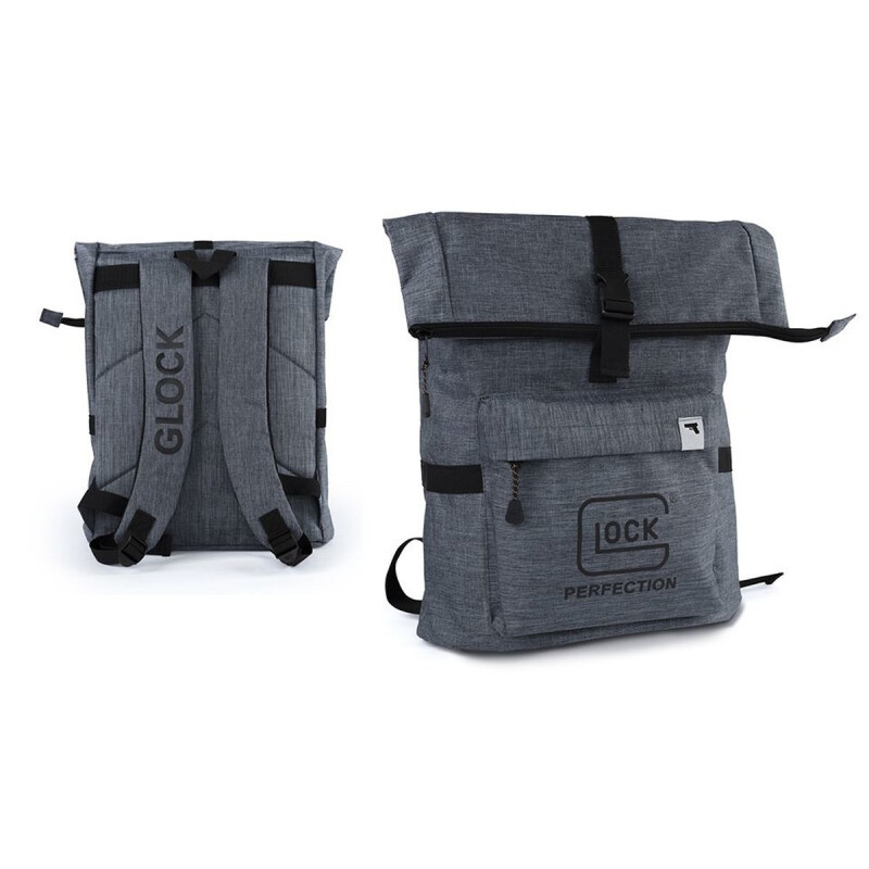 Glock Perfection Rucksack Courier Style mit Glock Logo - Grau