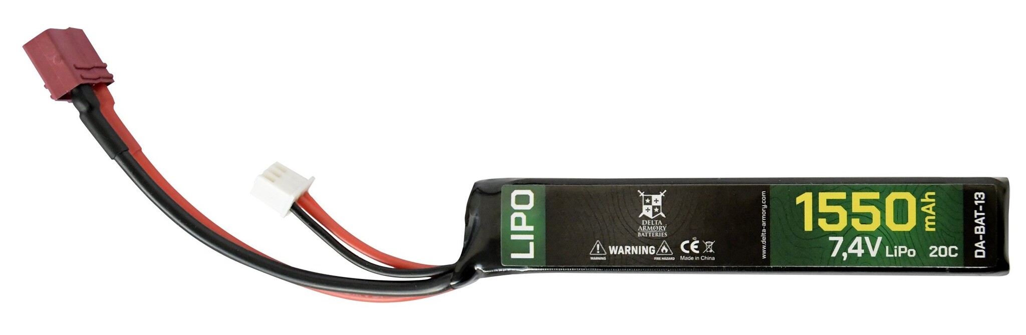Delta Armory Stick type LiPo 7.4V 1550mAh 20/40C - Deans T-plug