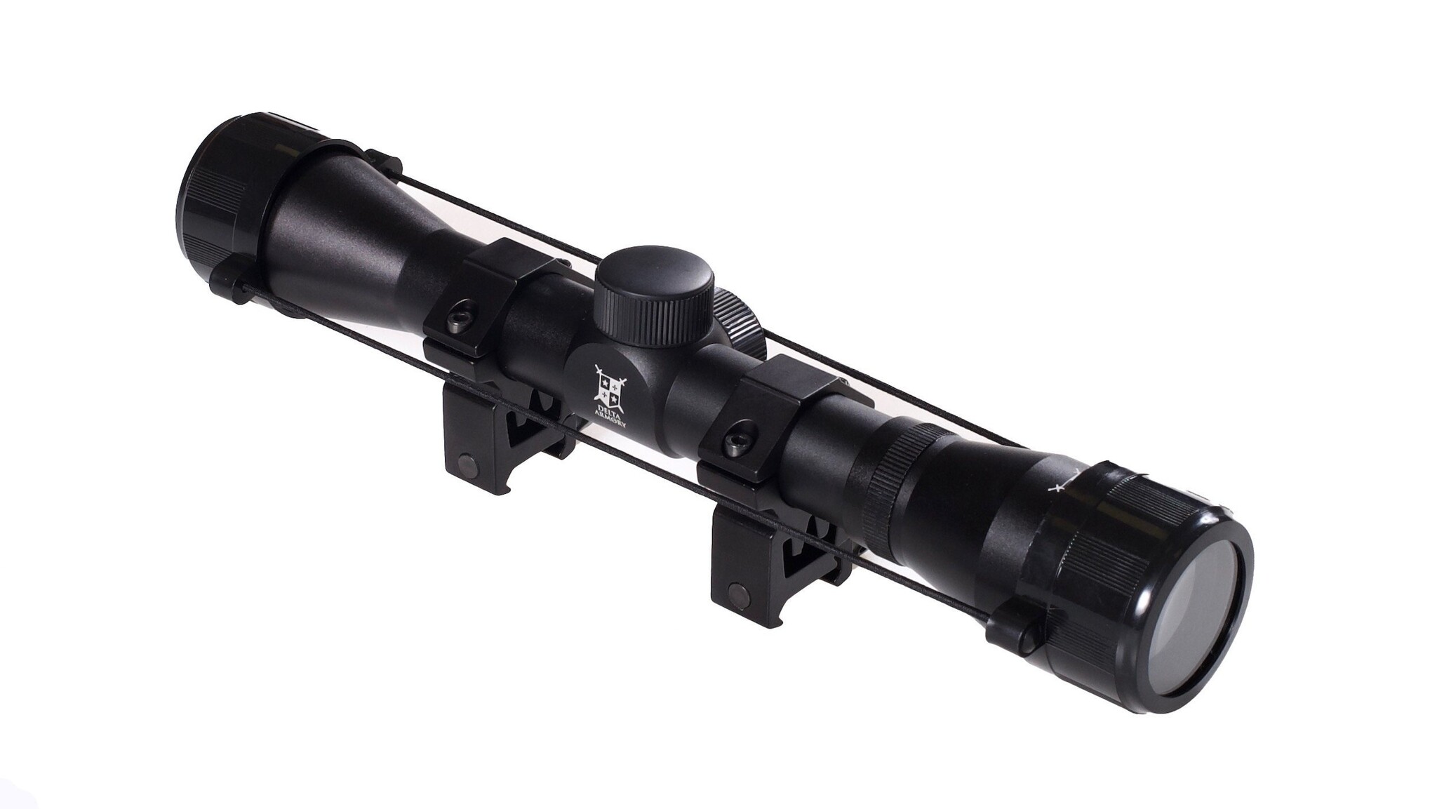 Delta Armory 4x32 rifle scope with 22 mm mounting rings - BK