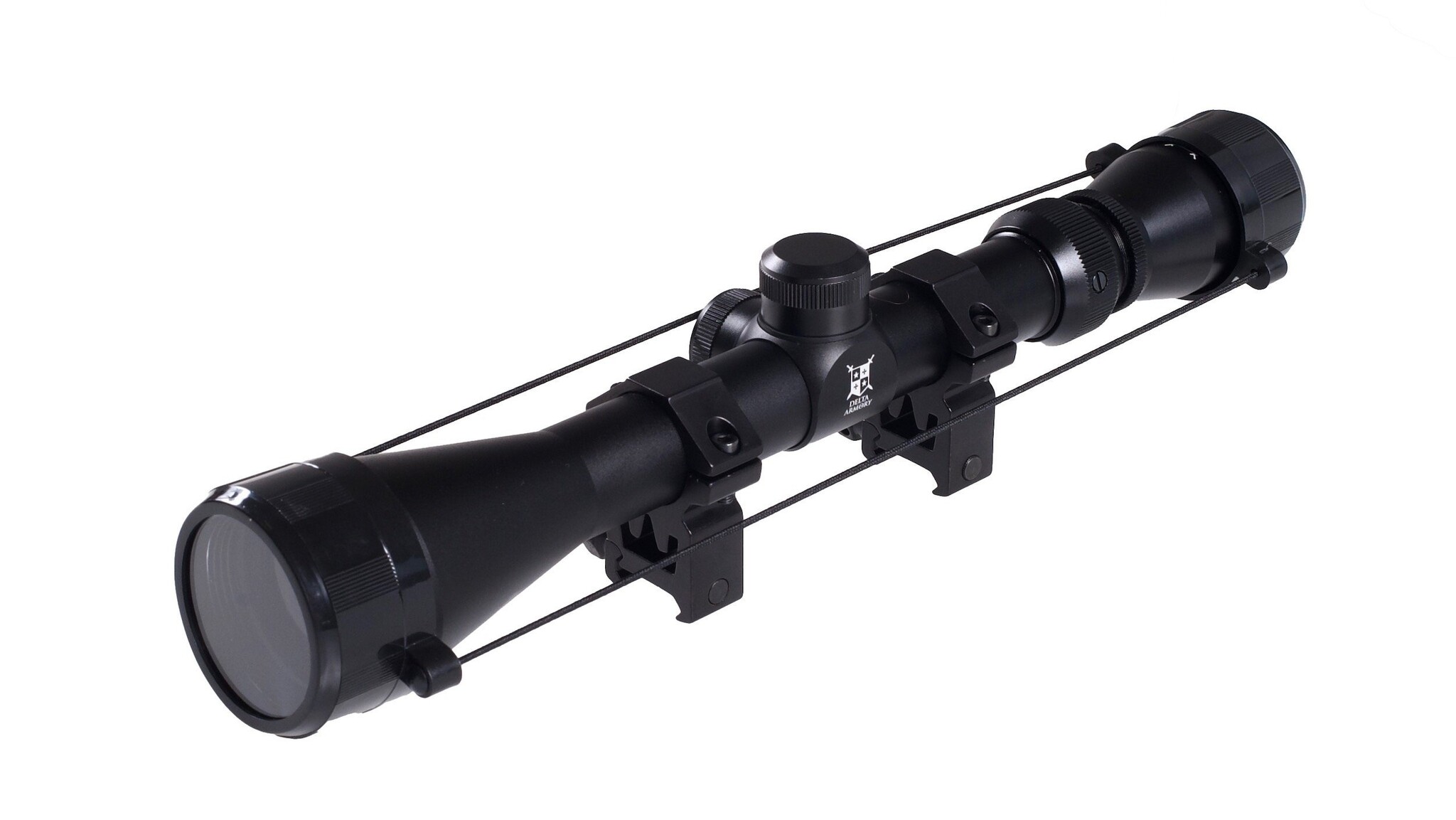 Delta Armory Mira telescópica 3-9x40 com anéis de montagem de 22 mm - BK