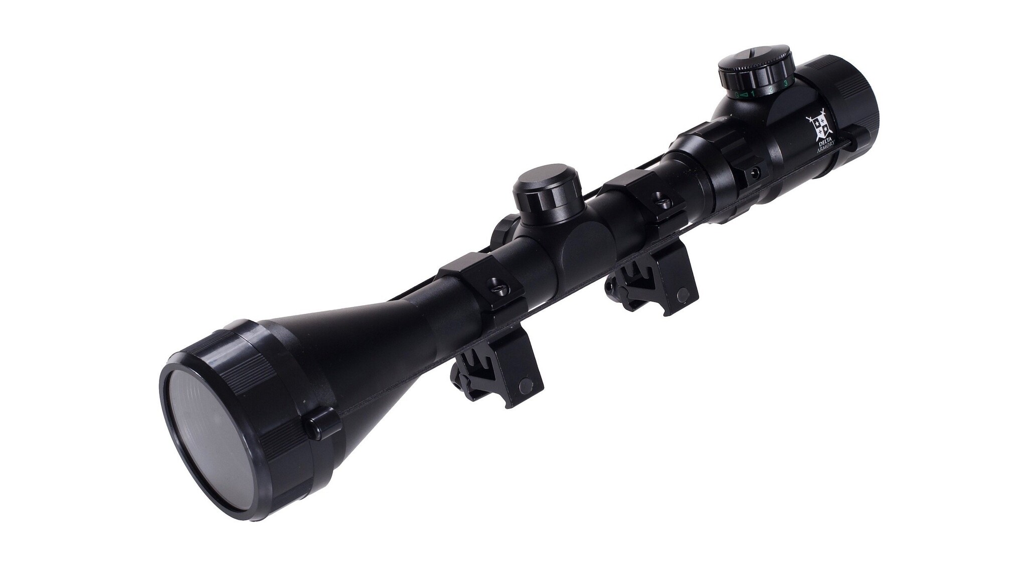 Delta Armory 3-9x50EG Reticle Rifle Scope with 22mm Mounting Rings - BK