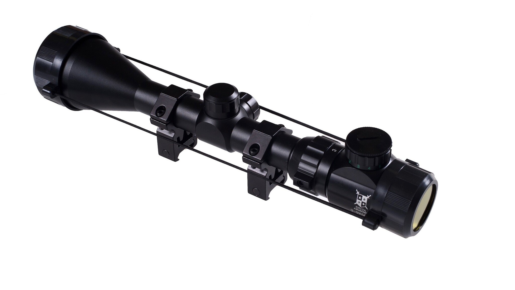 Delta Armory 3-9x50EG Reticle Rifle Scope with 22mm Mounting Rings - BK