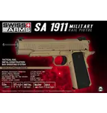 Swiss Arms Pistola de ar tática Co2 SA1911 4,5 mm (0,177) BB