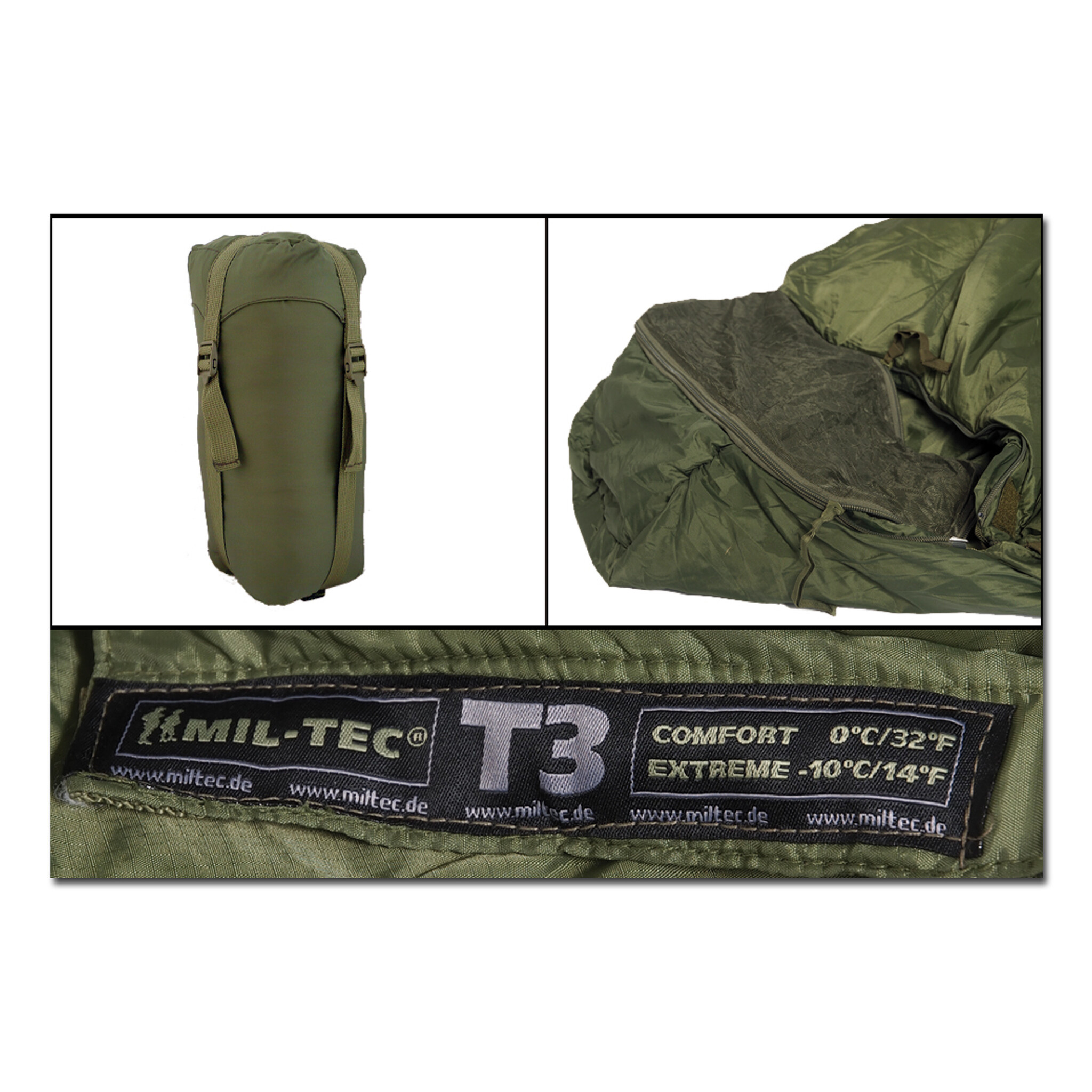 Mil-Tec Sleeping bag Tactical 3 - Olive