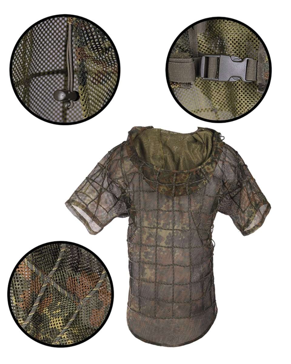 Mil-Tec Capa de Invisibilidade Ghillie Sniper - Flecktarn Alemão