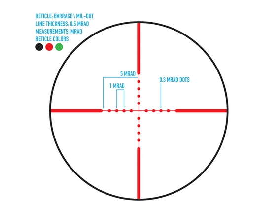 Firefield Lunette de visée Barrage 1,5-5x32 avec laser rouge