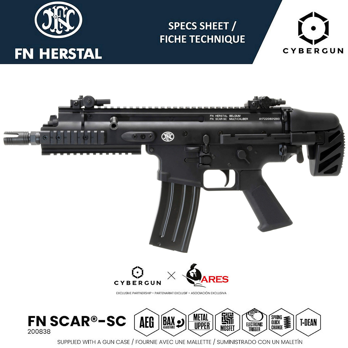 Cybergun Ares FN Herstal SCAR-SC AEG - 1.0 Joule