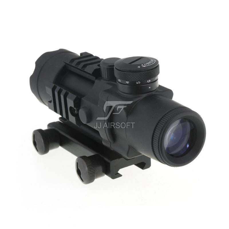 JJ Airsoft 4x32 rifle scope Mil-Dot illuminated with 3 rails