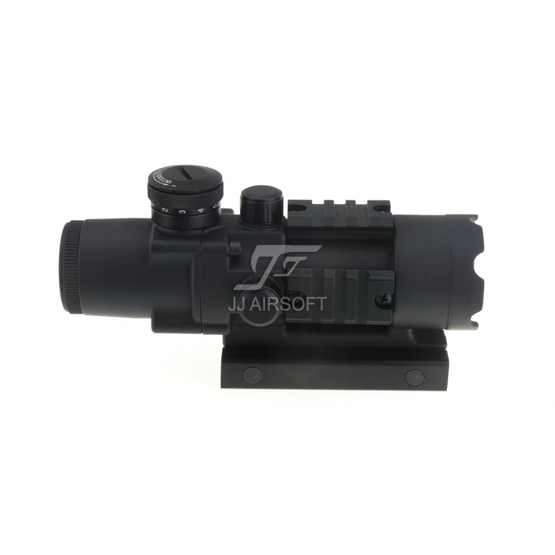JJ Airsoft 4x32 rifle scope Mil-Dot illuminated with 3 rails