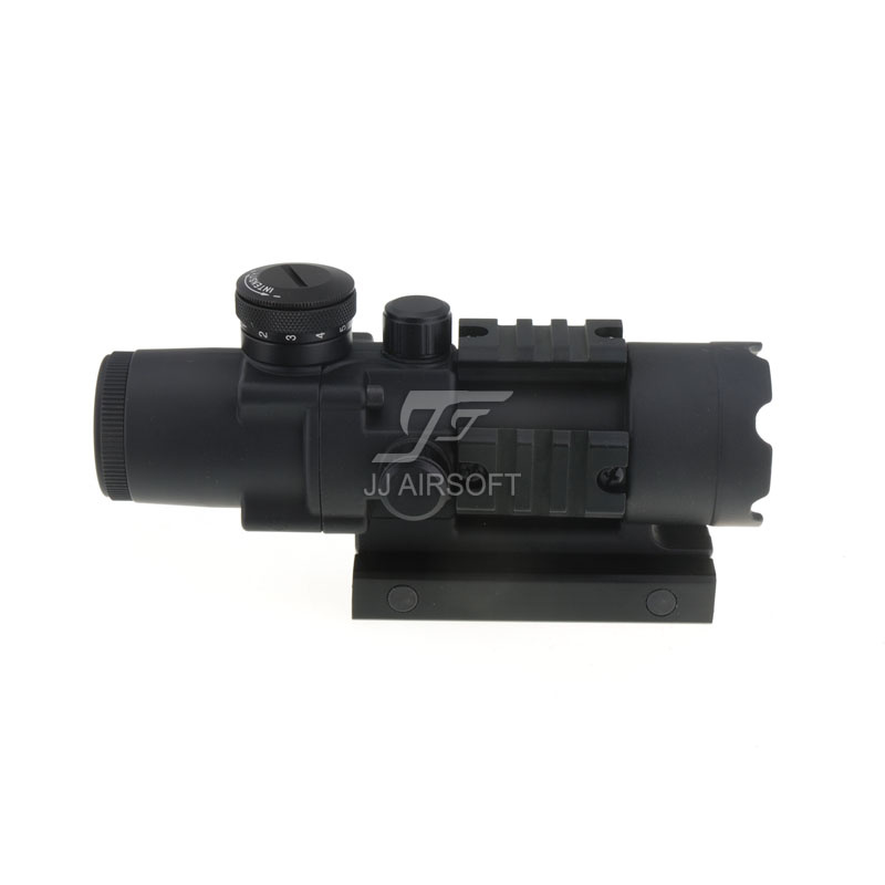 JJ Airsoft Cannocchiale 4x32 Mil-Dot illuminato con 3 binari