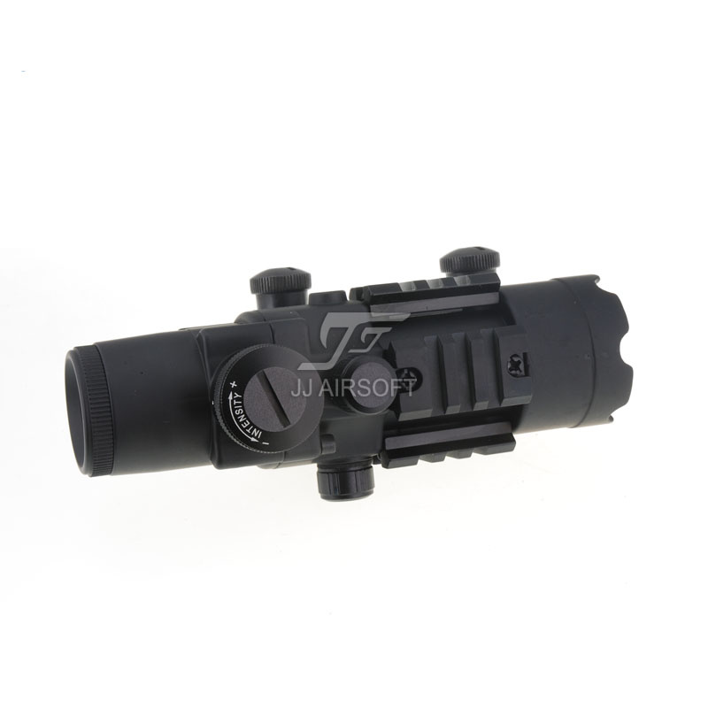 JJ Airsoft Mira telescópica Mil-Dot 4x32 iluminada con 3 rieles
