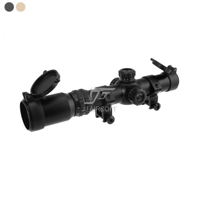 JJ Airsoft 1-4x24E CQB rifle scope Mil-Dot illuminated