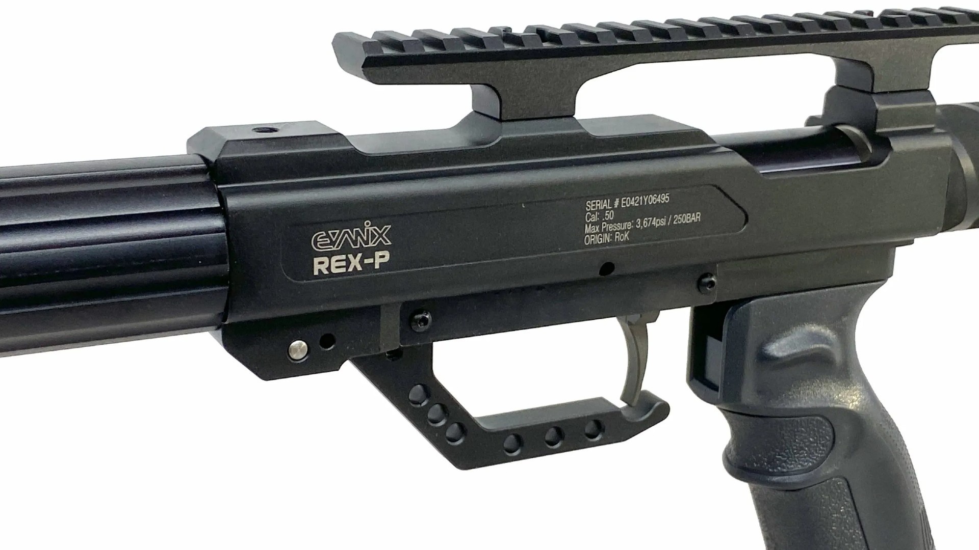 Evanix Pistola de aire comprimido Rex-P con palanca inferior de gran calibre cal. 12,7 mm / .50