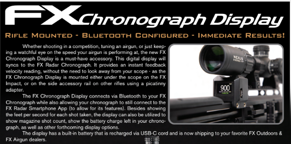 FX AirGuns Display del cronometro FX Chrono