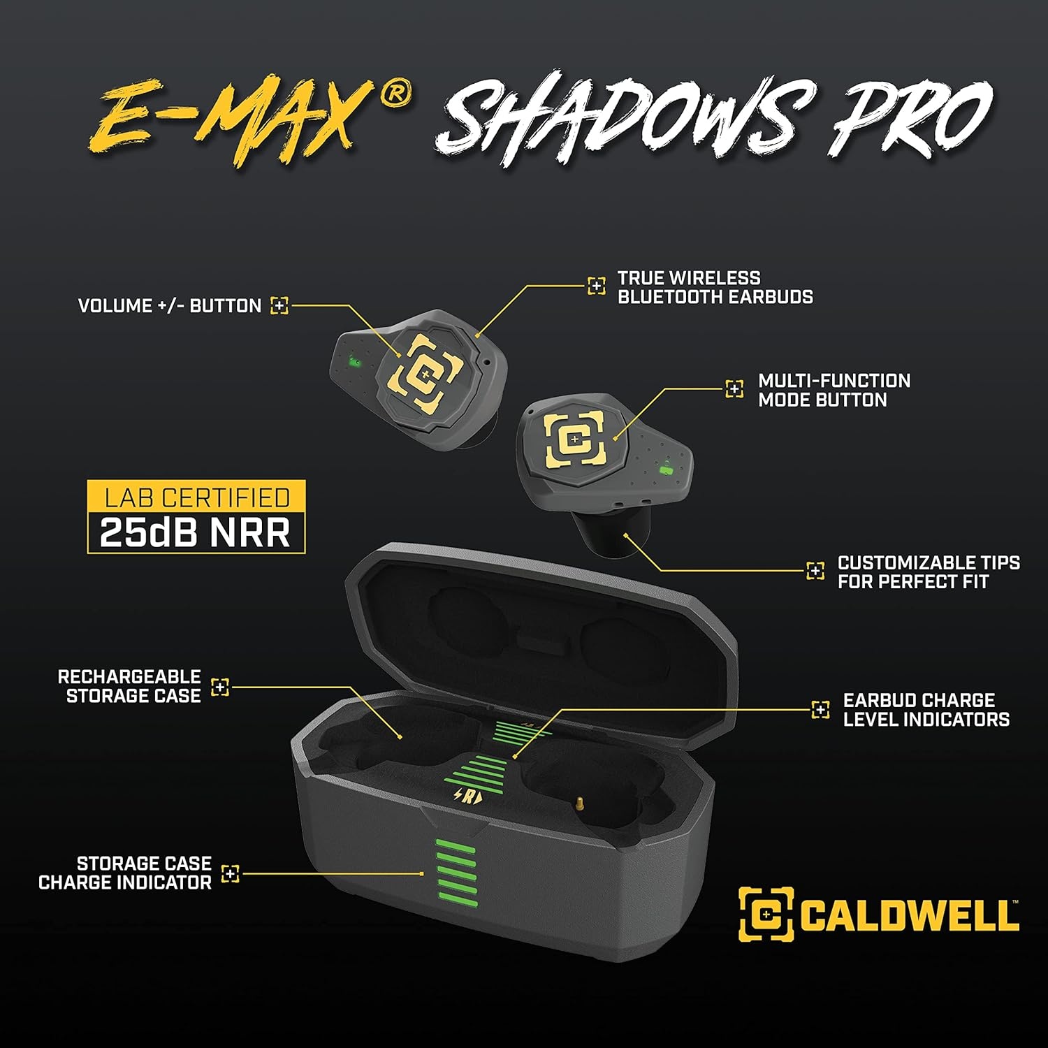 Caldwell Proteção auditiva ativa E-MAX Shadows Pro Bluetooth