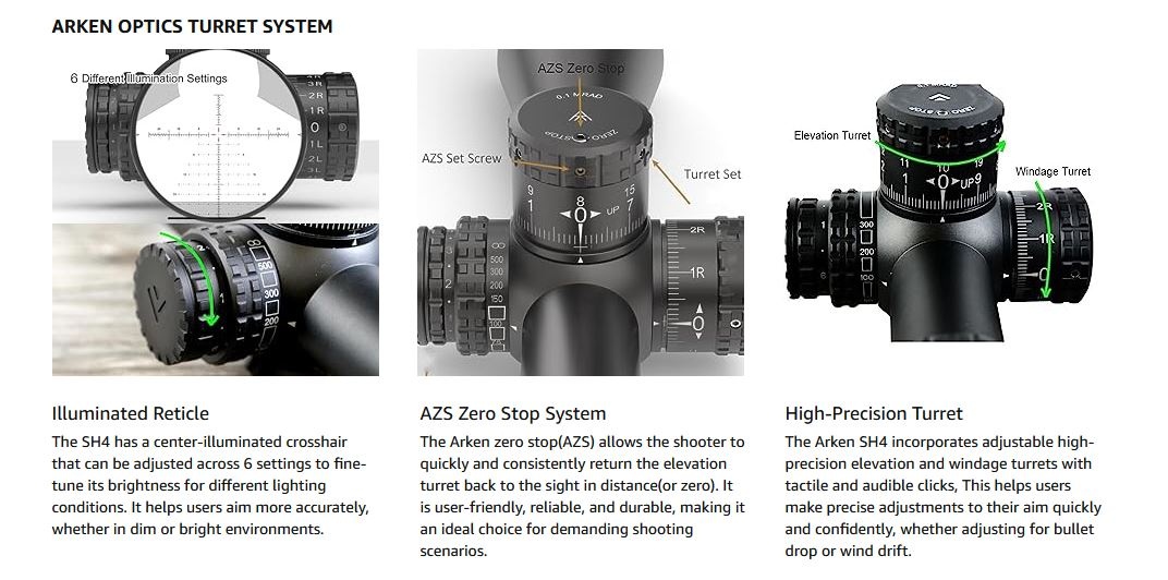 Arken Optics Mira telescópica SH4 GEN2 6-24x50 VPR MIL
