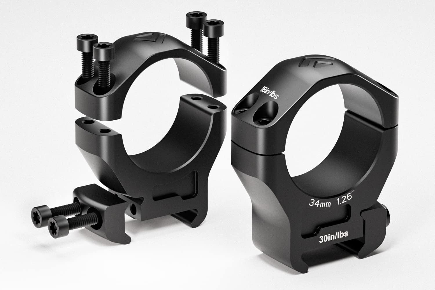 Arken Optics Anelli di montaggio Halo da 34 mm Halo Weaver/Picatinny