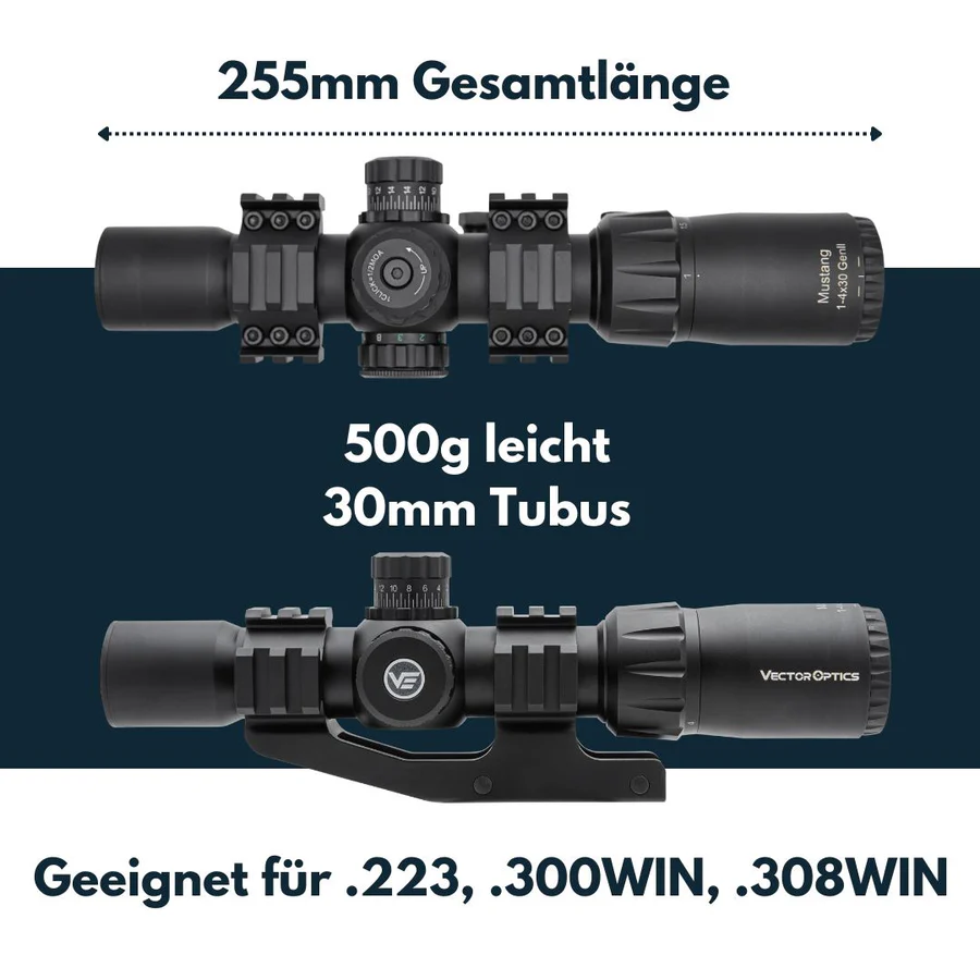Vector Optics Mustang 1-4x30 SFP Riflescope - DarkBull