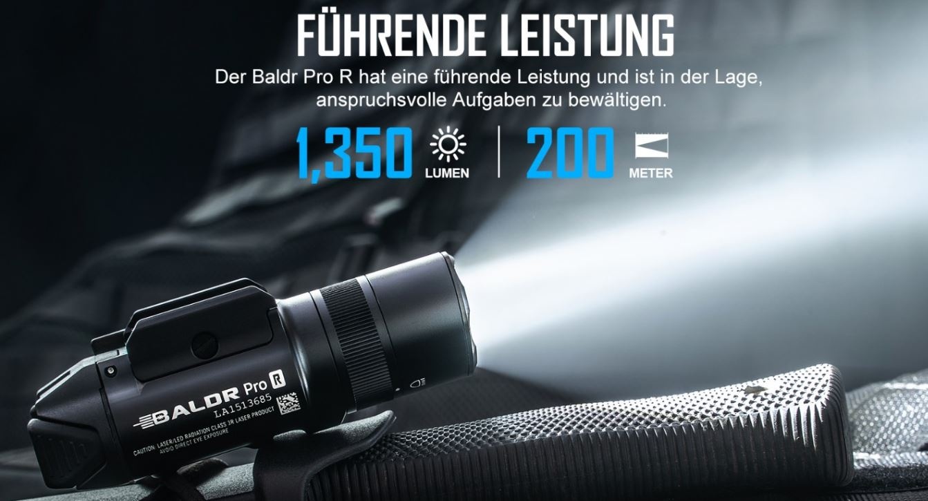 OLight Baldr Pro R 1.350 lúmenes y láser verde