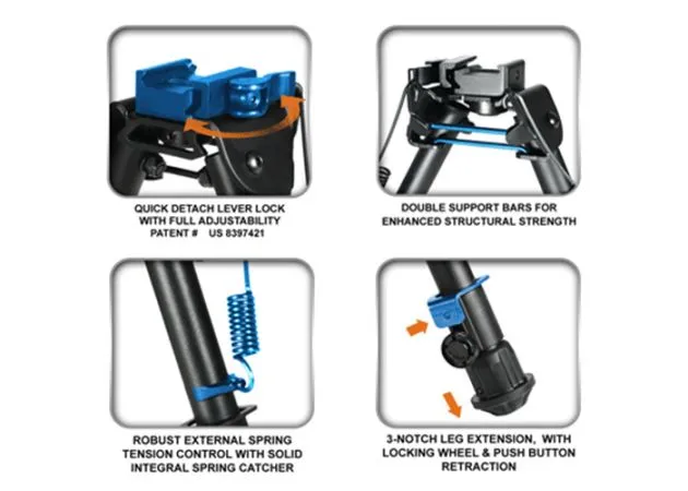 UTG Bipé Leapers Tactical OP QD - BK