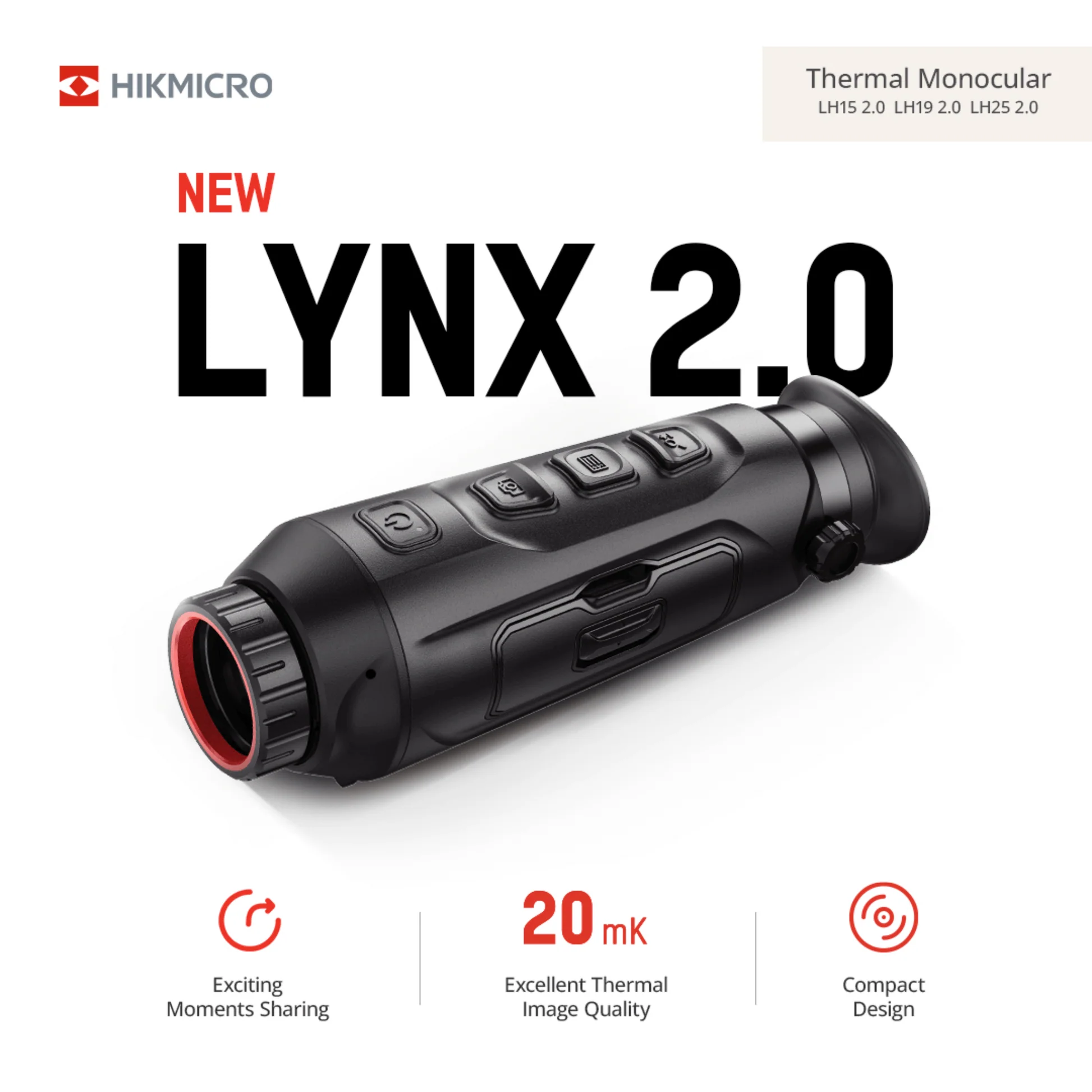 HIKmicro Monocular de imagem térmica Lynx 2.0 LH15 / LH19 / LH25