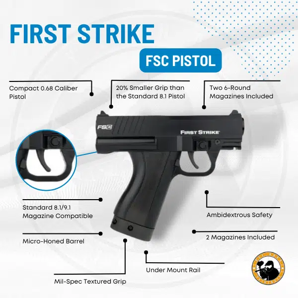 First Strike Pistolet de paintball compact FSC Mag Fed - Cal.