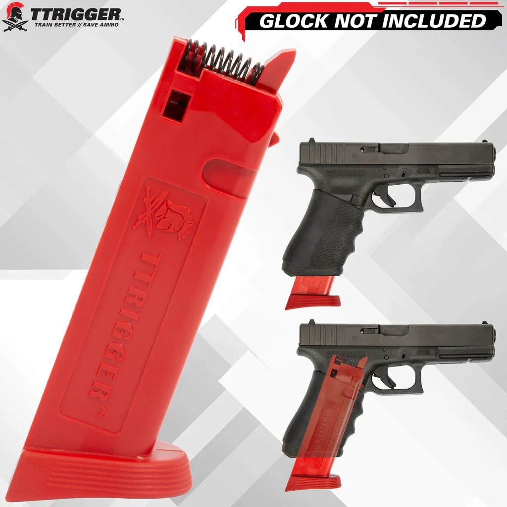 TTRIGGER Chargeur d'entraînement Dry Fire Classic pour Glock Doublestack calibre 9/40/357/.45 GAP