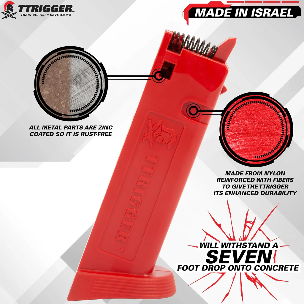 TTRIGGER Chargeur d'entraînement Dry Fire Classic pour Glock Doublestack calibre 9/40/357/.45 GAP