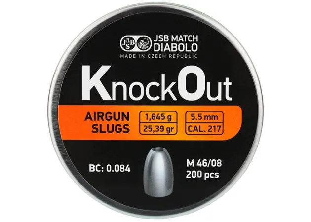 JSB KnockOut Slugs .217 MK2 5.49 mm 1,645 grams - 5 x 200 pieces