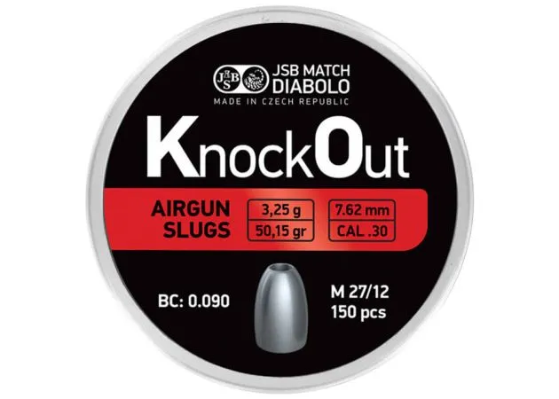 JSB KnockOut Slugs .30 7,62 mm 3 250 grammes - 5 x 150 pièces