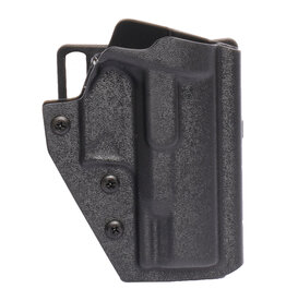 Walther Coldre Q4 com estrutura de aço e adaptador de cinto Black Hawk