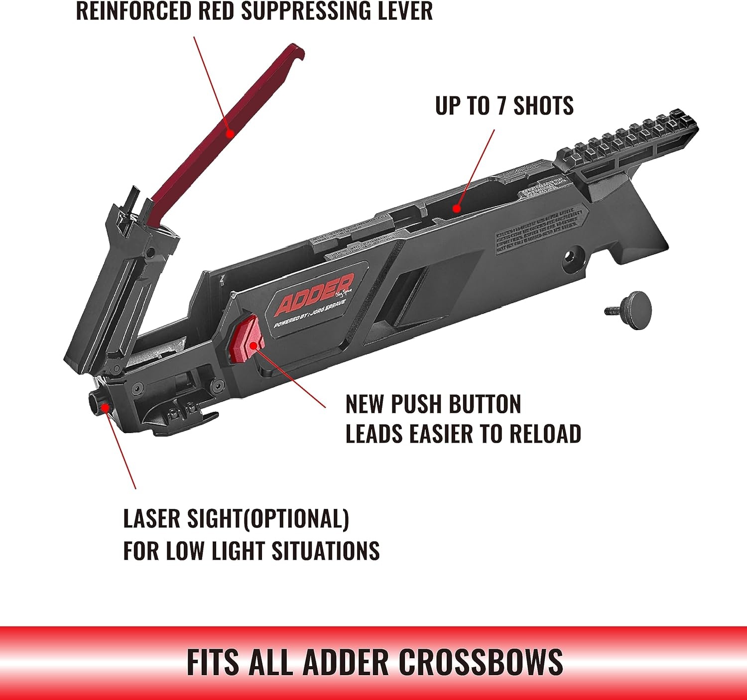 EK-Archery Chargeur à tir rapide 2.0 pour X-Bow Adder - 7 coups