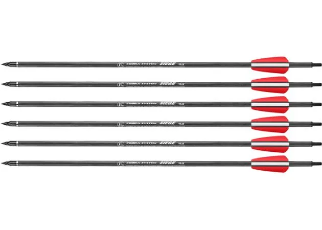 EK-Archery Bełty węglowe 15,5" do kuszy Cobra Siege - 6 sztuk