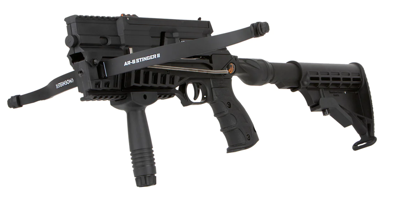 Steambow AR-6 Stinger II Besta de repetição tática com carregador de tiro rápido de 6 cartuchos