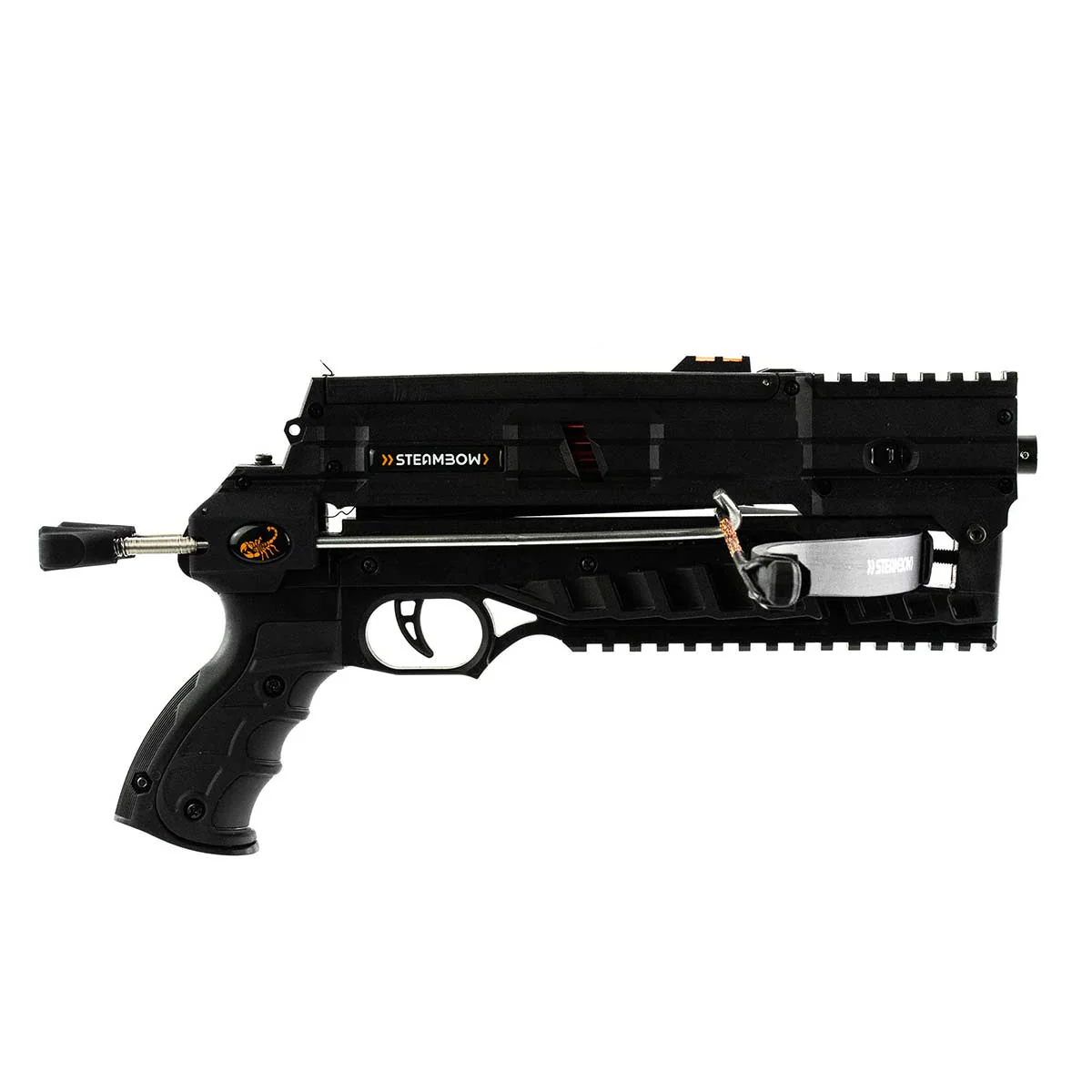 Steambow AR-6 Stinger II Compact repeating crossbow with 6-shot rapid-fire magazine